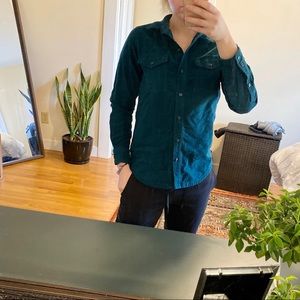 Teal button down shirt